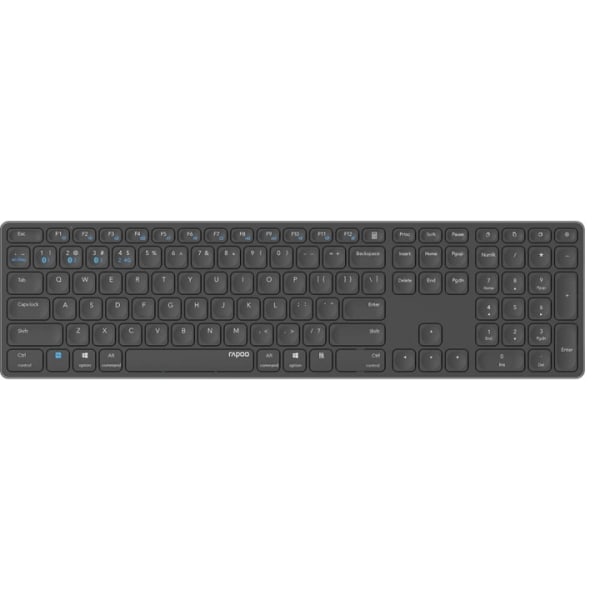 Rapoo Tastatur E9800M Multi-Mode Trådløst Mørkegrå