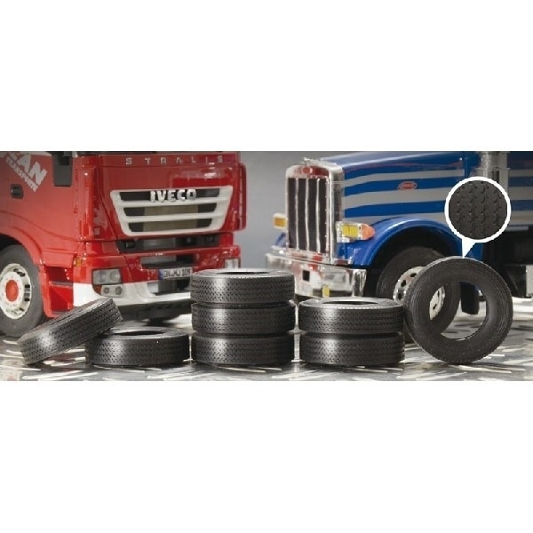 Italeri 1:24 TRUCK RUBBER TYRES (8x) Sort, Flerfarvet