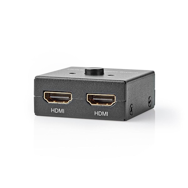 Nedis HDMI ™ Switch | 3-Port port(s) | 1x HDMI™ Ingång / 2x HDMI™ Ingång | 1x HDMI™ utgång / 2x HDMI™ utgång | 4K@60Hz | 6 Gbps | Metall | Antracit