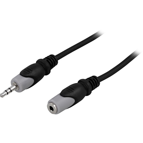 DELTACO Lydkabel, 3,5mm han - hun, 1m