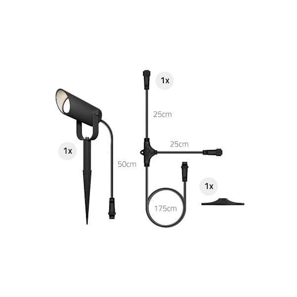 Hombli Smart Spots Udendørs Udvidelse 1-pak RGB CCT Sort