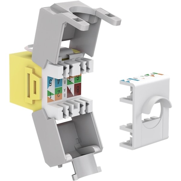 Goobay Keystone-modul RJ45 CAT 6A, UTP 16,5 mm bred, krokodiltyp, klämlist för verktygslös IDC-montering