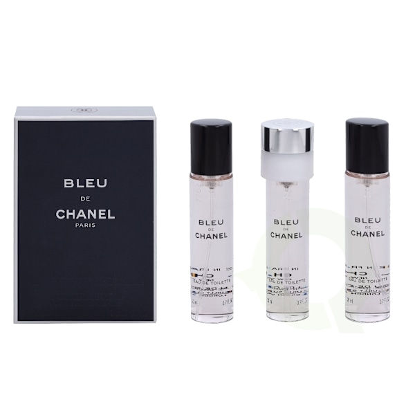 Chanel Bleu De Chanel Pour Homme Giftset 60 ml, 3x Edt Spray Refill 20ml - Twist and Spray - Travel Sprays