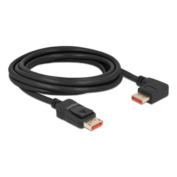 Delock DisplayPort cable male straight to male 90° right angled