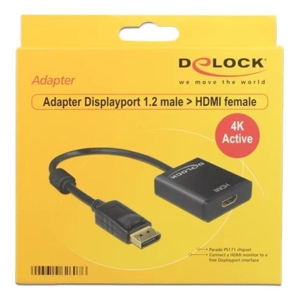 DeLOCK Adapter Displayport 1.2 male to HDMI female, 4K, active