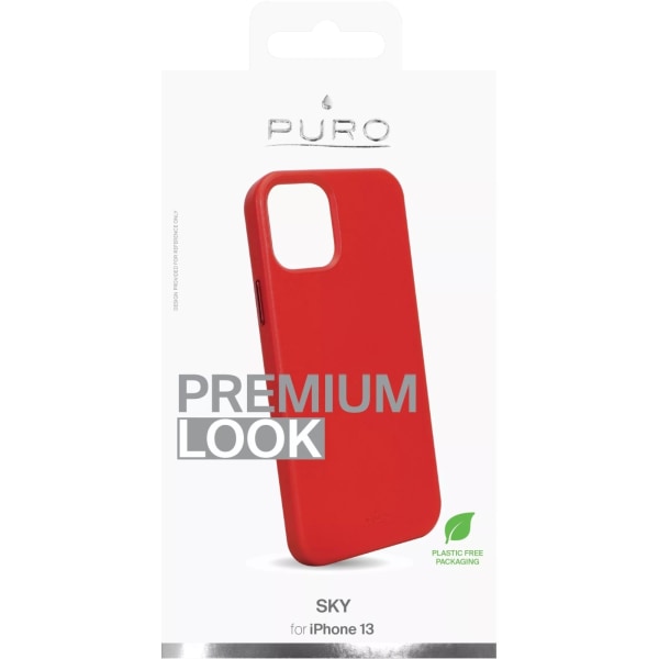 Puro iPhone 13 SKY Cover Leather Look, Red Röd