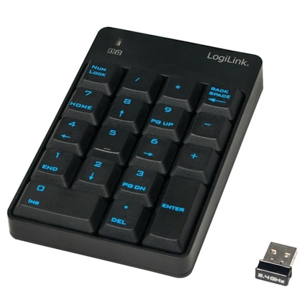 LogiLink Numeriskt tangentbord Trådlöst (ID0120) Sort