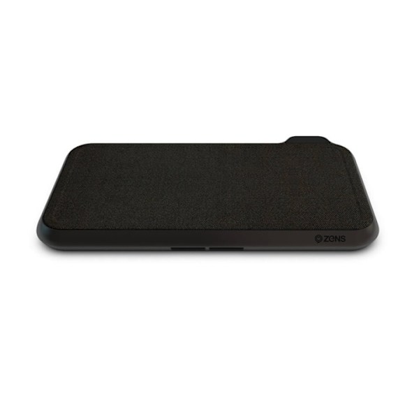 Zens Dual Bordsladdare  QI Liberty 16 coils 2x15W Fabric Surface (Apple & Samsung QC) musta