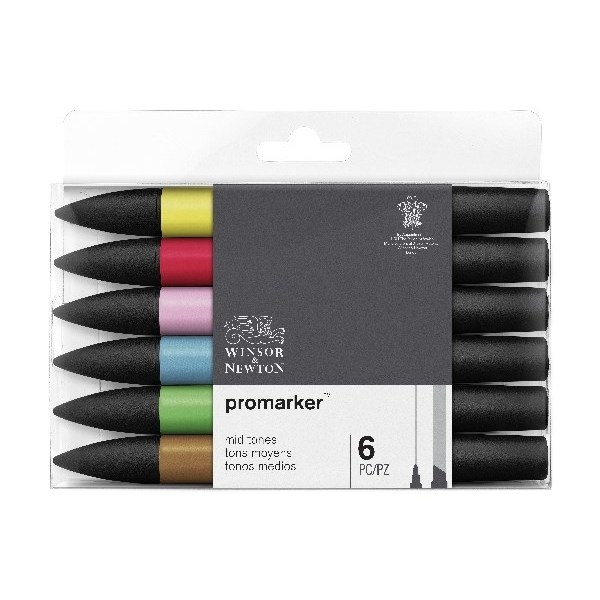 Winsor Promarker 6st, Mid Tones