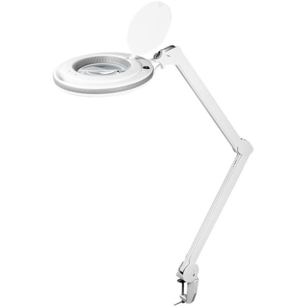 Goobay LED-luplampe med klemme, 9 W, hvid 80-730 lm, dæmpbar, 127 mm krystalglaslinse, 1,75x forstørrelse, 3 dioptrier
