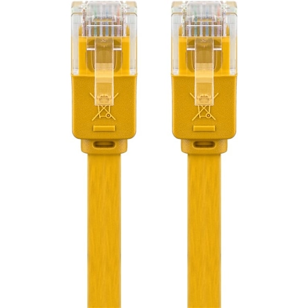 Goobay CAT 6 platt patchkabel, U/UTP, gul kopparledare (CU)