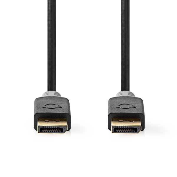 Nedis Displayport-kabel | DisplayPort Hane | DisplayPort Hane | 8K@60Hz | Guldplaterad | 2.00 m | Rund | PVC | Antracit | Låda