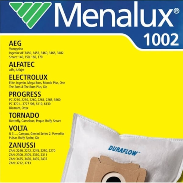 Menalux Dammsugarpåsar 1002 Syntet 5-Pack