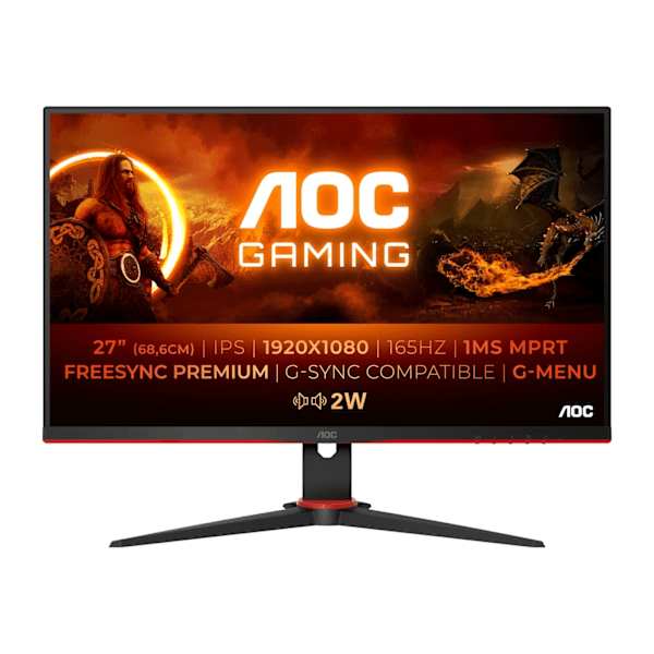 AOC Gamingskärm 27G2SPAE/BK 27 1920 x 1080 (Full HD) VGA (HD-15) HDMI DisplayPort 165Hz