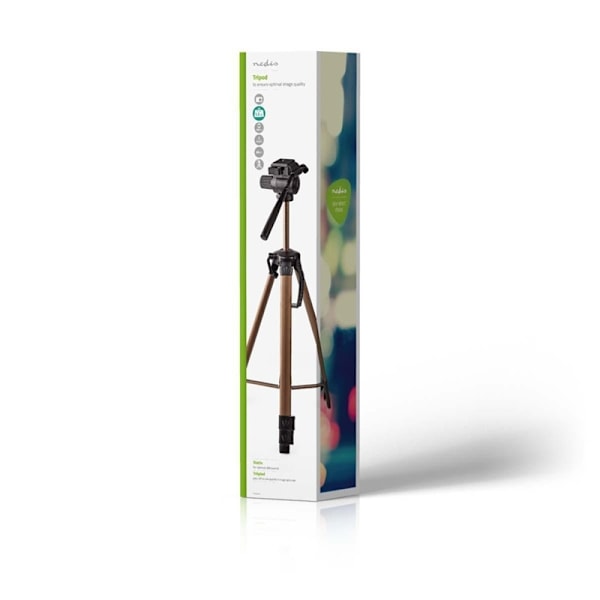 Nedis Stativ | Maximal lastkapacitet: 4.0 kg | Minsta arbetshöjd: 64.0 cm | Maximal arbetshöjd: 161.0 cm | 2 Segment | Pan & Tilt | Resväska ingår | A