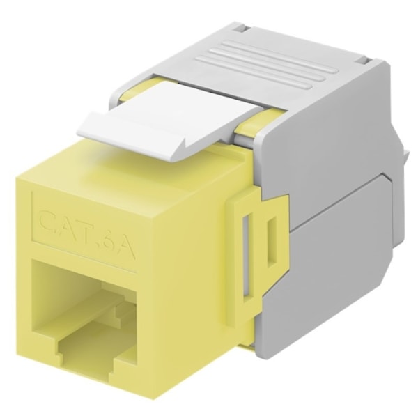 Goobay Keystone-modul RJ45 CAT 6A, UTP 16,5 mm bred, krokodiltyp, klämlist för verktygslös IDC-montering