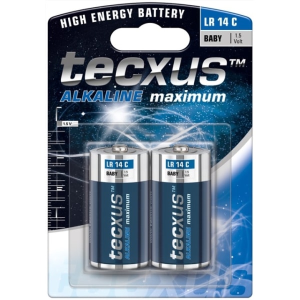 tecxus LR14/C (Baby) batteri, 2 stk. blister alkaline mangan bat