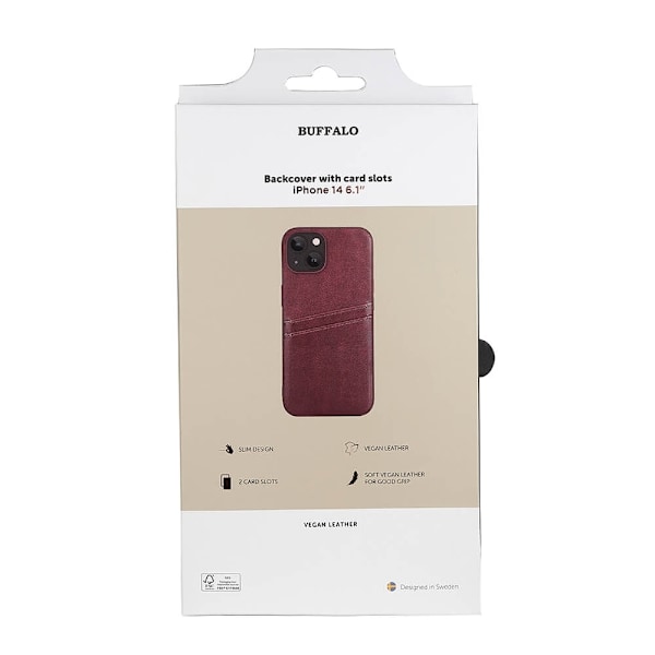 Buffalo Cover PU 2 kort Brun - iPhone 13/14 Brun