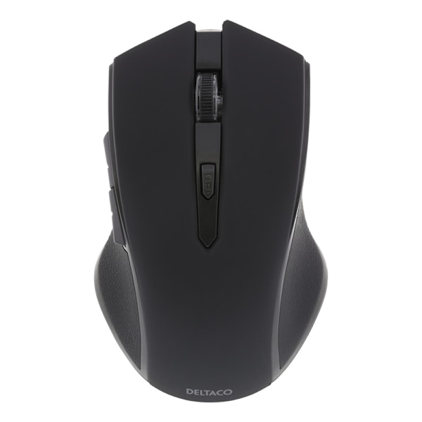 DELTACO wireless optical mouse, 5 buttons + scroll, 1600 DPI, USB, bla