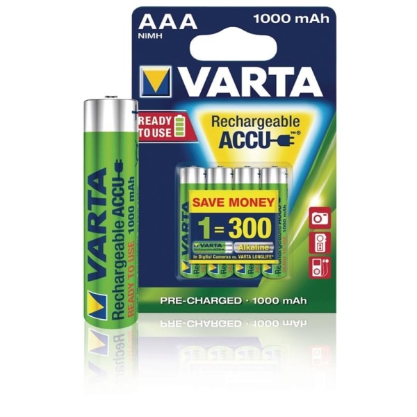 Varta Batteri NiMH AAA/LR03 1.2 V 1000 mAh R2U 4-pack
