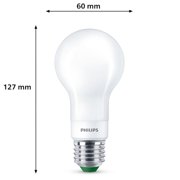 Philips LED E27 Normal 4W (60W) Frost Dimbar 840lm 2700K Energiklass A