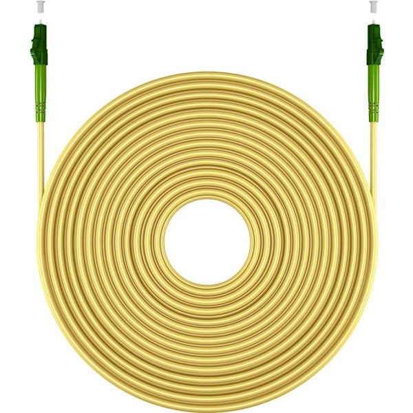 Goobay Lyslederkabel (FTTH), Singlemode (OS2) Yellow, gul (Simplex), 3 m fiberoptisk kabel, LC-APC (8°) stik > LC-APC (8°) stik, halogenfri kabelkappe