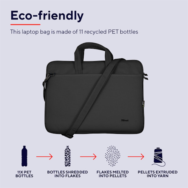 Trust Bologna Laptopväska 16" Eco-friendly Svart