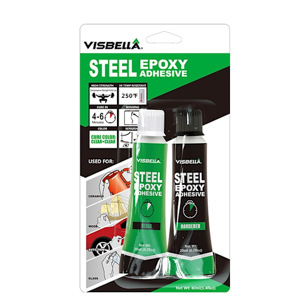 Visbella Epoxy AB Klister 20ml+20ml (Transparant+Transparant)