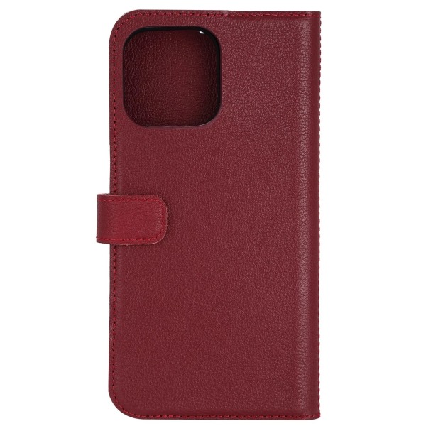 Essentials iPhone 14 Pro Max Leather wallet, detach, Red Röd