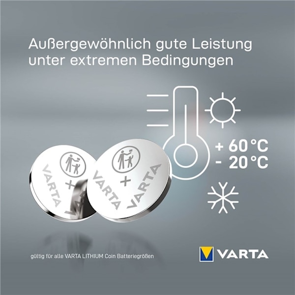 Varta CR2016 (6016) batteri, 5 stk. i blister Lithium-knapcelle, 3 V