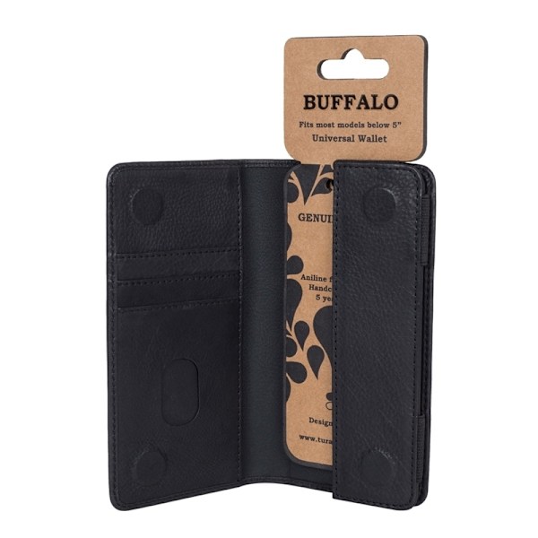 Buffalo Wallet Læder Universal op til 5" Sort Svart