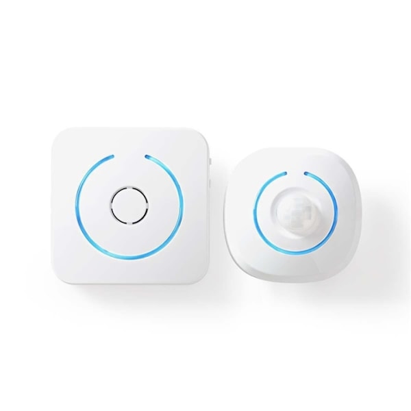 Nedis Motion Detektor Alarm | Batteri | 6x AA/LR6 | 85 dB | Detektorområde: 6 m | Væg | Blå / Hvid
