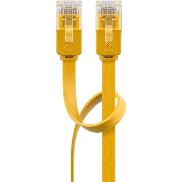 Goobay CAT 6 platt patchkabel, U/UTP, gul kopparledare (CU), 3 m