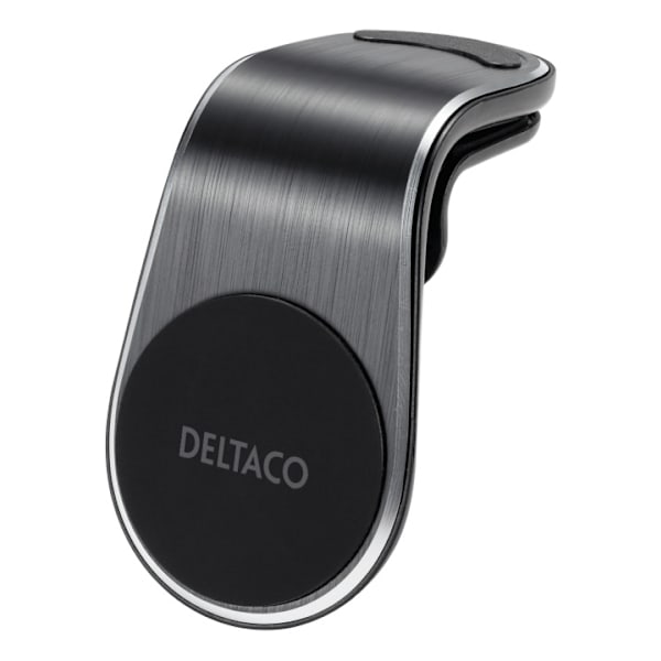DELTACO magnetic car holder, angled air vent mount, for mobile, black Sort