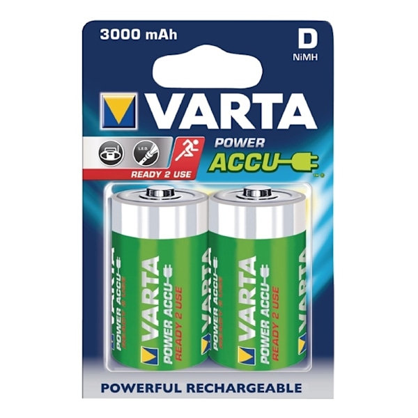 Varta Batteri NiMH D/LR20 1.2 V 3000 mAh R2U 2-pack