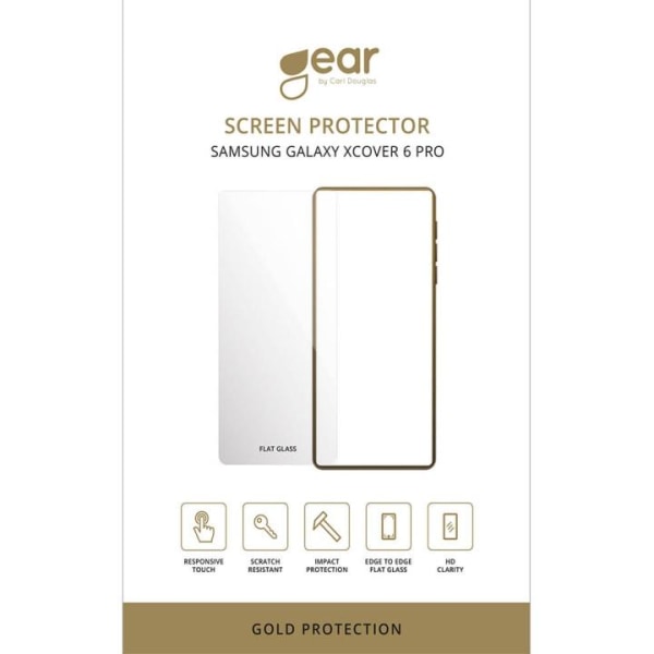 GEAR Glass Prot. Flat Case Friendly 2.5D GOLD Samsung Galaxy Xco Transparent