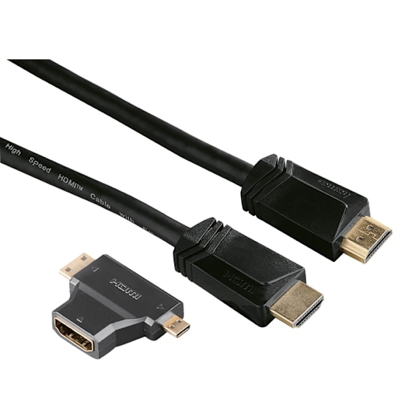 Hama HDMI Ethernet -sovitin 1xHDMI-1xMicro 1xMini Kulta 1,5m