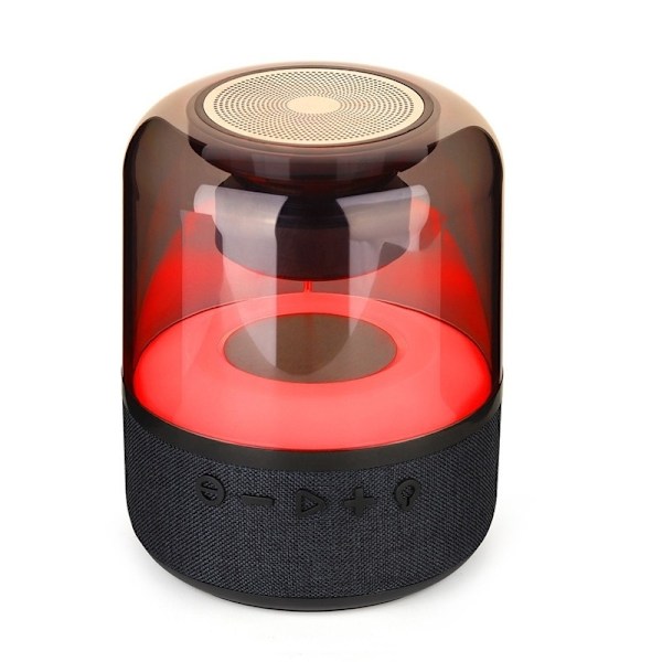 Högtalare TRANSPARENT SMOKE med tygpanel & flerfärgad LED