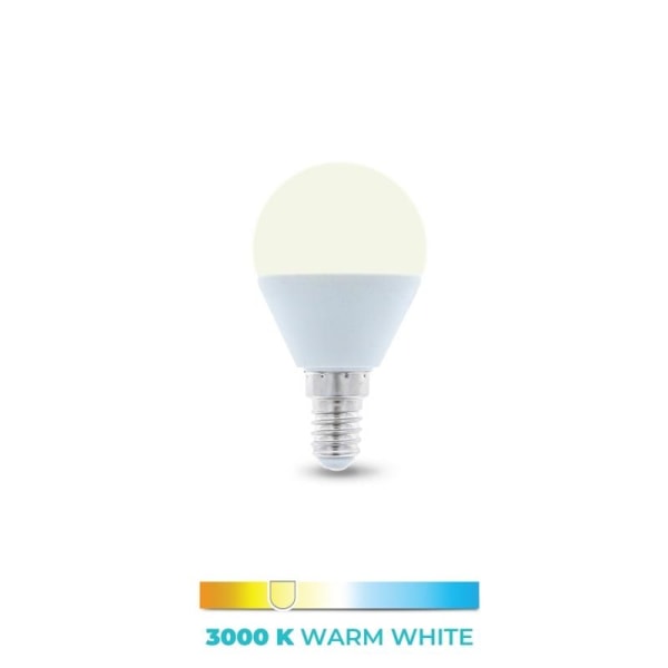 LED-Lampa E14, G45, 6W, 3000K, Varmvitt