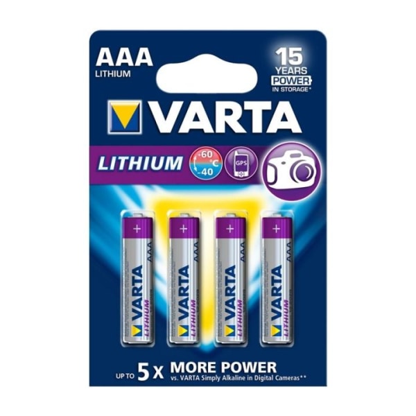 Varta Lithium Batteri Aaa | 1.5 V DC | 1100 mAh | 4-Blister kort