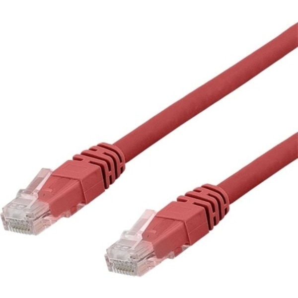 DELTACO U/UTP Cat6 laitekaapeli, 0,3m, punainen