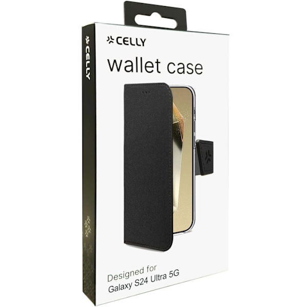Celly Wally Wallet Case Galaxy S24 Ultra 5G Sort Svart