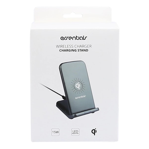 Essentials Qi Wireless charging stand 15W, USB-C cable 1m