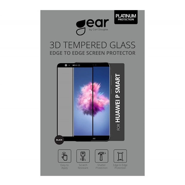 GEAR Glass Prot. 3D Huawei P Smart Edge to Edge Musta Transparent