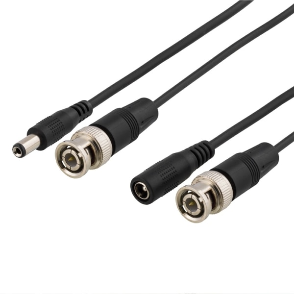 DELTACO coaxial cable with BNC and power, BNC m - m, 2,1mm, 10m, black