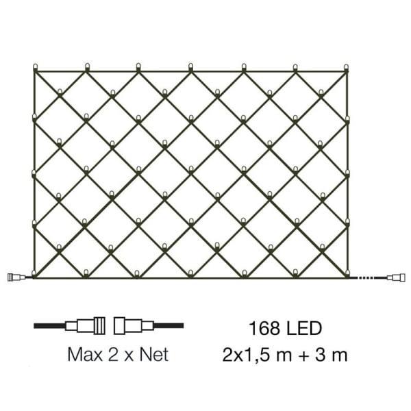 LightsOn Net Ljusnät 2x1,5m med 168 ljuspunkter
