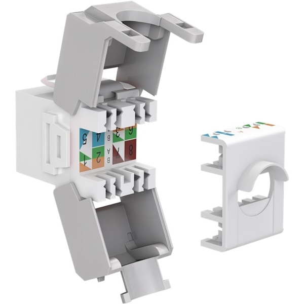 Goobay Keystone-modul RJ45 CAT 6A, UTP 16,5 mm bred, krokodiltyp, klämlist för verktygslös IDC-montering