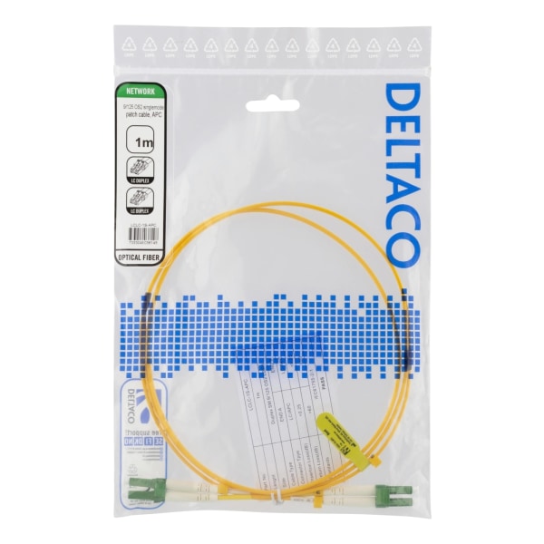 Deltaco OS2 Fiber cable, LC – LC, duplex, singlemode, APC, 9/125