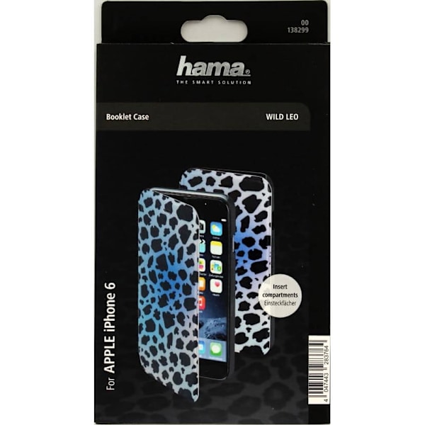 HAMA Mobil Wallet DesignLine iPhone 6/6S Leopard Blå Flerfärgad