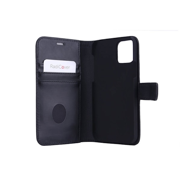 RADICOVER Strålingsbeskyttende Wallet Læder iPhone 12/12 Pro 2in1 Exclusive RFID Sort Svart